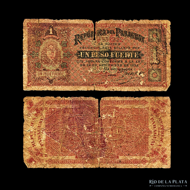 Paraguay. 1 Peso Fuerte 1894. P88 (G)
Estimate: USD 35 - 70