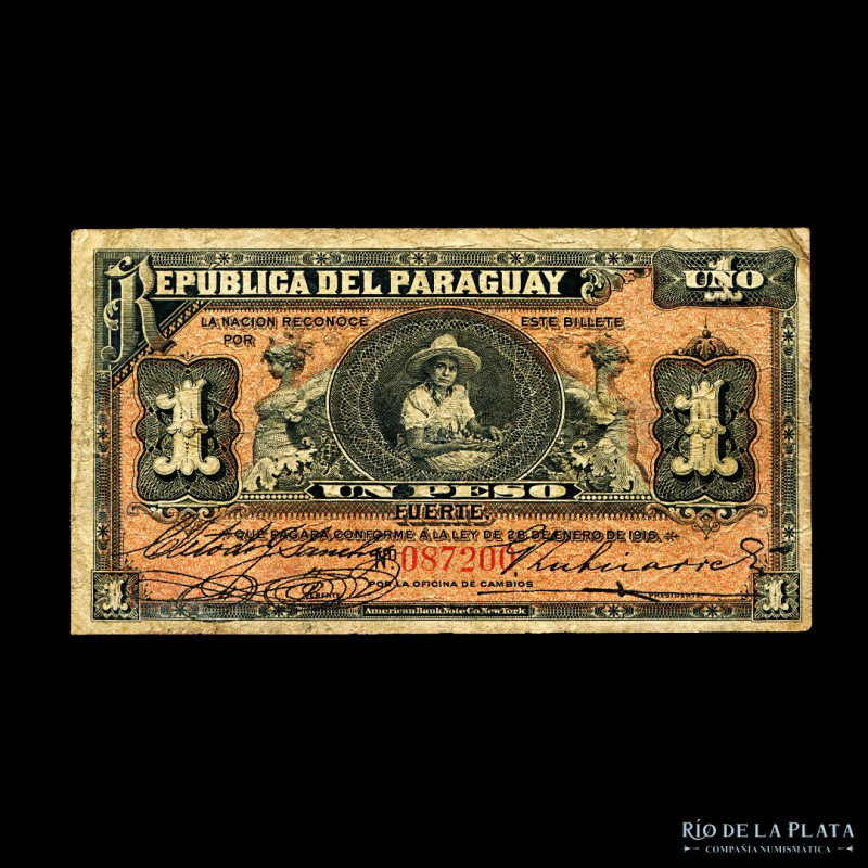 Paraguay. 1 Peso Fuerte 1916. Impreso en American Bank Note Company (NY). P138 (...