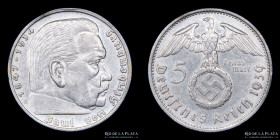 Alemania. 5 Reichsmark 1939 E. KM94