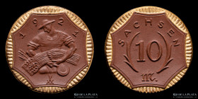 Weimar. 1921 Sachsen Notgeld Porcelana 10 Mark