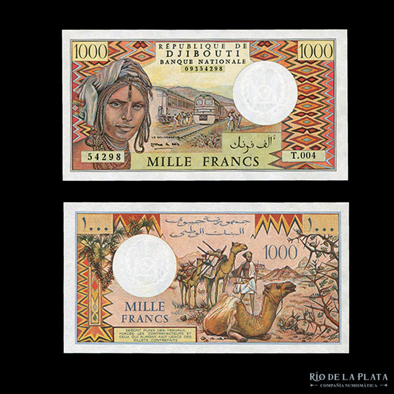 Djibouti. 1000 Francs 1991. P37e (UNC)
Estimate: USD 35 - 70