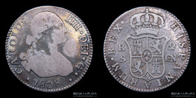 España. Carlos IV. 2 Reales 1808 CN. Sevilla. KM430.2