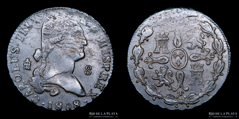 España. Carlos IV (1788-1808) 8 Maravedis 1808. Segovia. CU; 31mm; 11.72g. KM428...