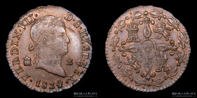España. Fernando VII. 2 Maravedis 1824. Madrid. KM487.1