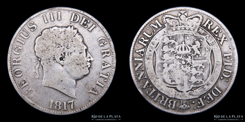 Gran Bretaña. Jorge III (1760-1820) 1/2 Crown 1817. AG.925; 32.0mm; 13.54g. KM67...
