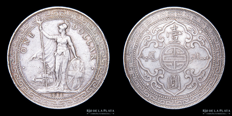 Gran Bretaña. Trade Dollar 1911 B. AG.900; 39.0mm; 26.95g. KMT5. 

Estimate: U...