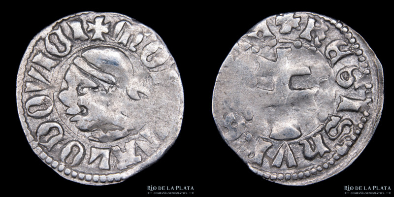 Reino de Hungría, Ludwing I (1370-1382DC) AR Denar ND, 14.0mm; 0.60g. A/: MONETA...