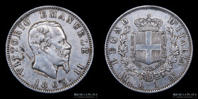 Italia. V. Emanuele II. 1 Lira 1863 M BN. KM5a.1