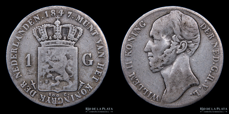 Países Bajos (Holanda). 1 Gulden 1847. AG.945, 28.0mm; 9.57g. KM66 (F+)

Estim...