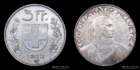 Suiza. 5 Francs 1922 B. KM37