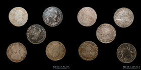 Bolivia. Lote x5. 4 Soles 1830 a 1859. A clasificar