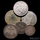 Bolivia. Lote x6 monedas de plata