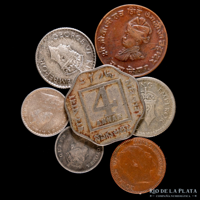 India. Lote x 7 (1875-1942) Incluye plata. A clasificar (VF-XF)

Estimate: USD...
