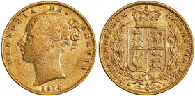 Australia, Victoria, 1837-1901. AV ‘Shield’ Sovereign, 1874M, Melbourne mint, AGW : 0.2355oz (KM6; S-3854; Fr. 12).

Old cabinet patina, some dirt on ...