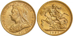 Australia, Victoria, 1837-1901. AV Sovereign, 1897M, Melbourne mint, AGW : 0.2355oz (KM13; S-3875; Fr. 24).	

Old cabinet patina with nice details. Go...