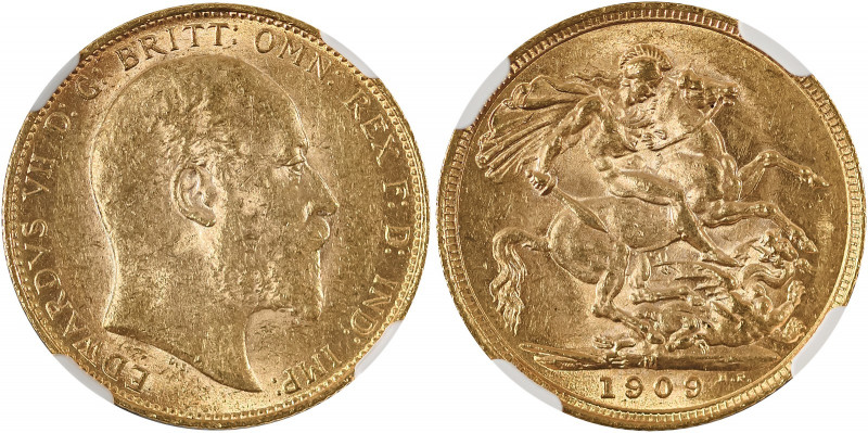 Australia, Edward VII, 1901-1910. AV Sovereign, 1909M, Melbourne mint, AGW : 0.2...