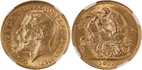 Australia, George V, 1910-1936. AV Sovereign, 1911P, Perth mint, AGW : 0.2355oz (KM29; S-4001; Fr. 40).

Fully detailed and lustrous coin, choice mint...