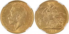 Australia, George V, 1910-1936. AV Sovereign, 1912S, Sydney mint, AGW : 0.2355oz (KM29; S-4003; Fr. 38).

Sharp details with full luster, choice mint ...