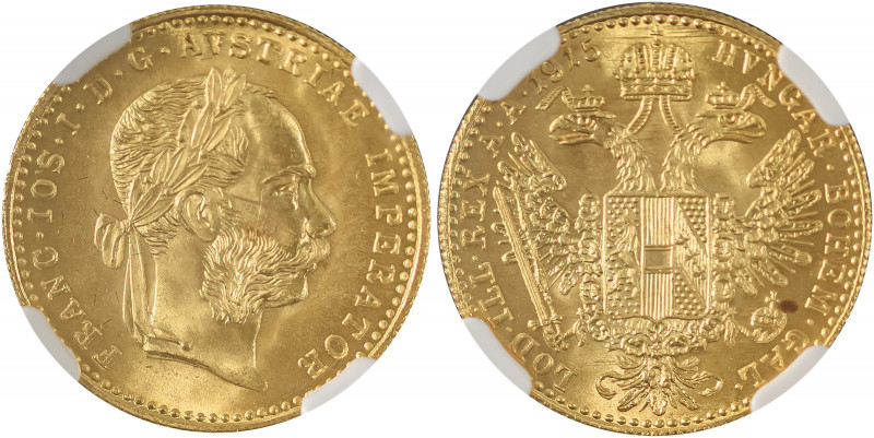 Austria, Franz Joseph I, 1848-1916. AV Ducat, 1915 Restrike, Vienna mint, AGW : ...