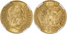 Austria, Franz Joseph I, 1848-1916. AV Ducat, 1915 Restrike, Vienna mint, AGW : 0.1106oz (KM2267; Fr. 494).

Excellent bright golden tone and fully lu...