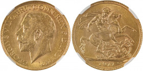 Canada, George V, 1910-1936. AV Sovereign, 1911C, Ottawa mint, AGW : 0.2355oz (KM20; S-3997; Fr. 2).

Sharp details and much luster remaining. An eye ...