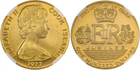 Cook Islands, Elizabeth II, 1952-. AV Proof ‘Silver Jubilee’ 100 Dollars, Franklin mint, 1977, AGW: 0.2778oz (KM19; Fr. 4).

A few light marks on obve...
