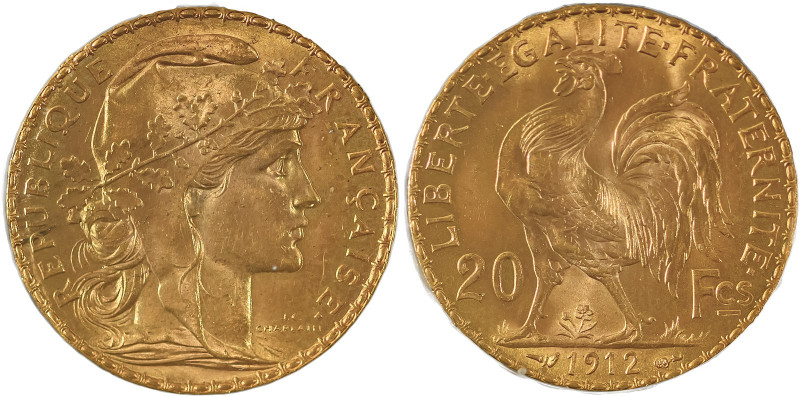 France, Third Republic, 1871-1940. AV 20 Francs, 1912, Paris mint, AGW : 0.1867o...