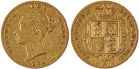 Great Britain, Victoria, 1837-1901. AV ‘Shield’ 1/2 Sovereign, 1870, London mint, AGW : 0.1177oz (KM735.2; S-3860; Fr. 389f).

Uniform wear and nice g...