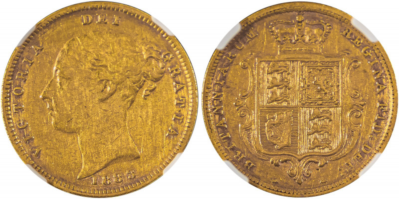 Great Britain, Victoria, 1837-1901. AV 'Shield' 1/2 Sovereign, 1883, London mint...