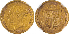 Great Britain, Victoria, 1837-1901. AV 'Shield' 1/2 Sovereign, 1883, London mint, AGW: 0.1177oz (KM735.1; S-3861; Fr. 389e).

Strong details on revers...