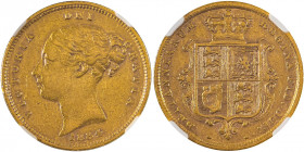 Great Britain, Victoria, 1837-1901. AV 'Shield' 1/2 Sovereign, 1884, London mint, AGW : 0.1177oz (KM735.1; S-3861; Fr. 389e).

An attractive example w...