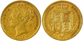Great Britain, Victoria, 1837-1901. AV ‘Shield’ 1/2 Sovereign, 1884, London mint, AGW : 0.1177oz (KM735.1; S-3861; Fr. 389e).

Very nice portrait with...