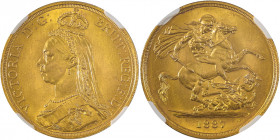 Great Britain, Victoria, 1837-1901. AV 2 Pounds (Sovereign), 1887, London mint, AGW : 0.4710oz (KM768; S-3865; Fr. 391).

An example with much survivi...