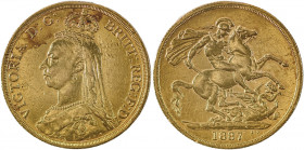 Great Britain, Victoria, 1837-1901. AV 2 Pounds (Sovereign), 1887, London mint, AGW : 0.4710oz (KM768; S-3865; Fr. 391).

Nice details on obverse, cle...