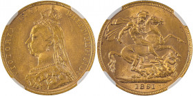 Great Britain, Victoria, 1837-1901. AV Sovereign, 1891, St George type, London mint, AGW: 0.2355oz (KM767; S-3866C; Fr. 392).

A sharp and lustrous ex...