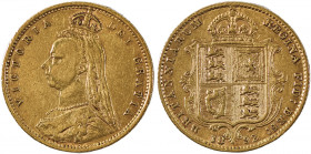 Great Britain, Victoria, 1837-1901. AV ‘Shield’ 1/2 Sovereign, 1892, London mint, AGW : 0.1177oz (KM766; S-3869D; Fr. 393).

Nice details, rich golden...