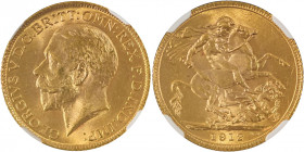Great Britain, George V, 1910-1936. AV Sovereign, 1912, London mint, AGW : 0.2355oz (KM820; S-3996; Fr. 404).

A remarkably lustrous sovereign with im...