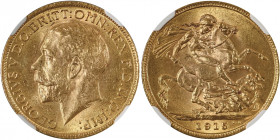 Great Britain, George V, 1910-1936. AV Sovereign, 1915, London mint, AGW : 0.2355oz (KM820; S-3996; Fr. 404).

An outstanding lustrous coin with very ...