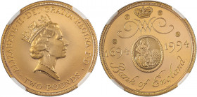Great Britain, Elizabeth II, 1952-. AV Proof 2 Pounds, 1994, Royal mint, AGW : 0.4710oz (KM1012; S-K4A).

Fully lustrous with mirror-like surfaces.

G...