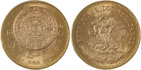 Mexico, AV 20 Pesos, 1959, Mexico City mint, AGW : 0.4823oz (KM478; Fr. 171R).

Lustrous coin with strong details and beautiful design. Almost uncircu...