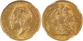 South Africa, George V, 1910-1936. AV Sovereign, 1927SA, Pretoria mint, AGW : 0.2355oz (KM21; S-4004; Fr. 5).

Lustrous example with very strong detai...