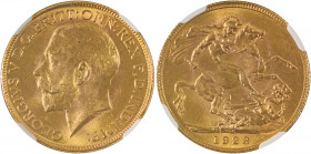 South Africa, George V, 1910-1936. AV Sovereign, 1928SA, Pretoria mint, AGW : 0.2355oz (KM21; S-4004; Fr. 5).

Very strong details with a fully lustro...