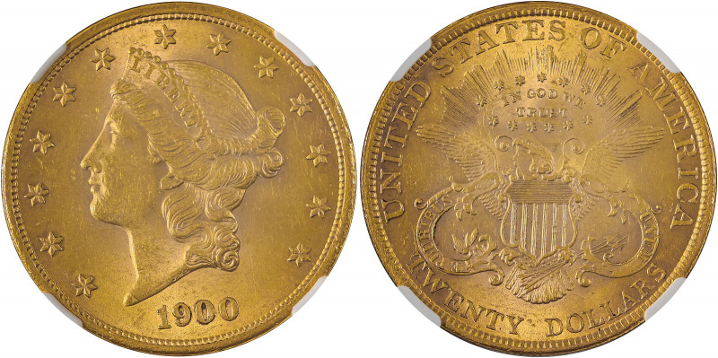 USA, Liberty Head. AV 20 dollars, 1900, Philadelphia mint, AGW: 0.9677oz (KM74.3...