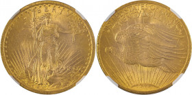 USA, Saint Gaudens. AV 20 Dollars, 1907, Philadelphia mint, Arabic numerals, no motto, AGW: 0.9677oz (KM127; Fr. 183).

Fully lustrous and a very attr...