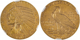 USA, Indian Head. AV 5 Dollars, 1910, Philadelphia mint, AGW : 0.2420oz (KM129; Fr. 148)

A bold example with great eye appeal.

Graded AU55 NGC

All ...