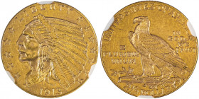 USA, Indian Head. AV 2 1/2 Dollars, 1913, Philadelphia mint, AGW : 0.1210oz (KM128; Fr. 120).

Attractive golden tone, a couple of light scratches on ...