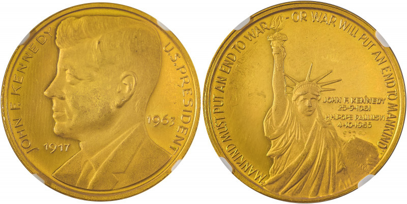 USA, AV Proof Medal, 1965, 16.75g, stamped .900, AGW: 0.4847oz. Commemorating Jo...