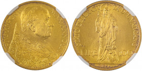 Vatican, Pius XI, 1922-1939. AV 100 lire, 1936, AGW: 0.1502oz (KM10; Fr. 285).

Sharp details with fully lustrous surfaces and excellent golden tone.
...