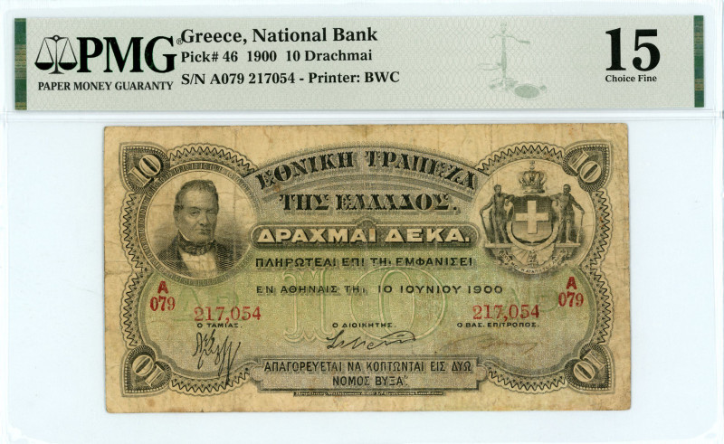 National Bank Of Greece ( ΕΘΝΙΚΗ ΤΡΑΠΕΖΑ ΕΛΛΑΔΟΣ )
10 Drachmai/Francs, 10 June 1...
