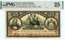 National Bank Of Greece ( ΕΘΝΙΚΗ ΤΡΑΠΕΖΑ ΕΛΛΑΔΟΣ ) 
25 Drachmai, 7 January 1912
S/N ΒΣ-164239
Signature Zaimis
Printer American Bank Note Company
Pick...